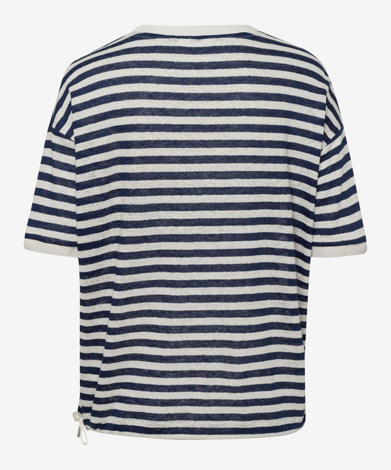BRAX - Candice - T-shirt rayé de lin - LE CAPITAINE D'A BORD