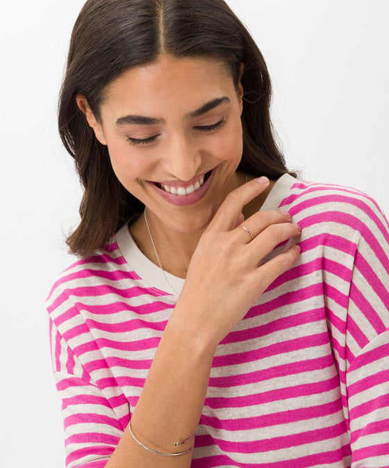 BRAX - Candice - T-shirt rayé de lin - LE CAPITAINE D'A BORD