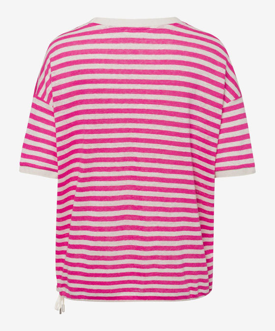 BRAX - Candice - T-shirt rayé de lin - LE CAPITAINE D'A BORD