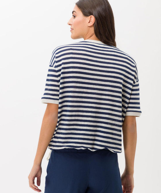 BRAX - Candice - T-shirt rayé de lin - LE CAPITAINE D'A BORD