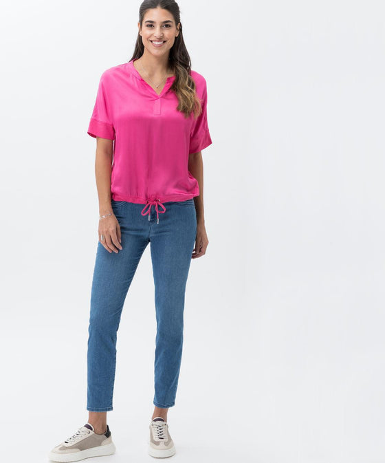 BRAX - Cila - Blouse manches courtes de coton/modal - LE CAPITAINE D'A BORD