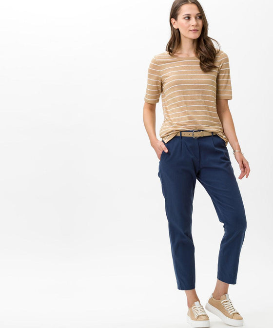 BRAX - Colletta - T-shirt rayé de lin - LE CAPITAINE D'A BORD