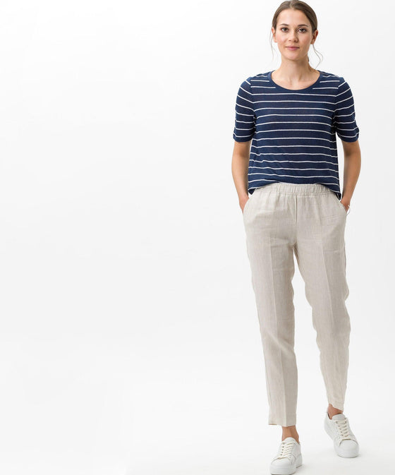 BRAX - Colletta - T-shirt rayé de lin - LE CAPITAINE D'A BORD