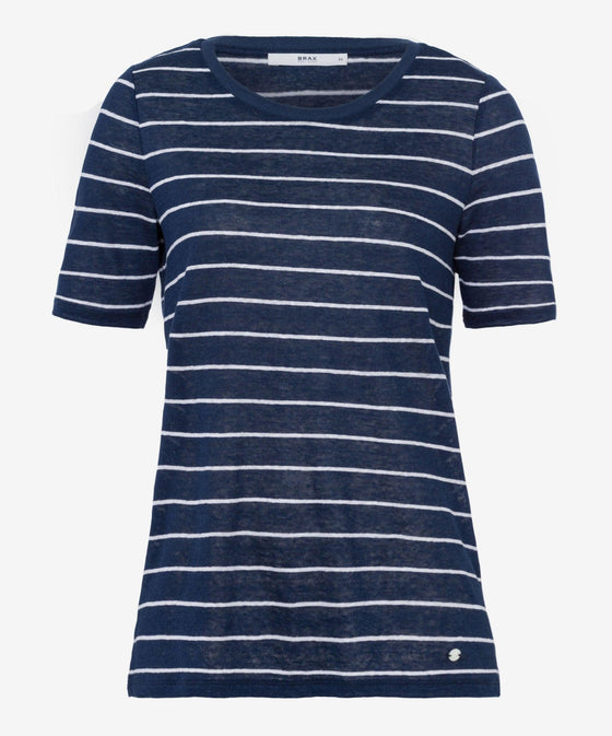 BRAX - Colletta - T-shirt rayé de lin - LE CAPITAINE D'A BORD