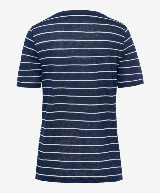 BRAX - Colletta - T-shirt rayé de lin - LE CAPITAINE D'A BORD