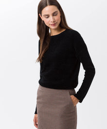  BRAX - Liz - Chandail chenille col rond - Noir - LE CAPITAINE D'A BORD