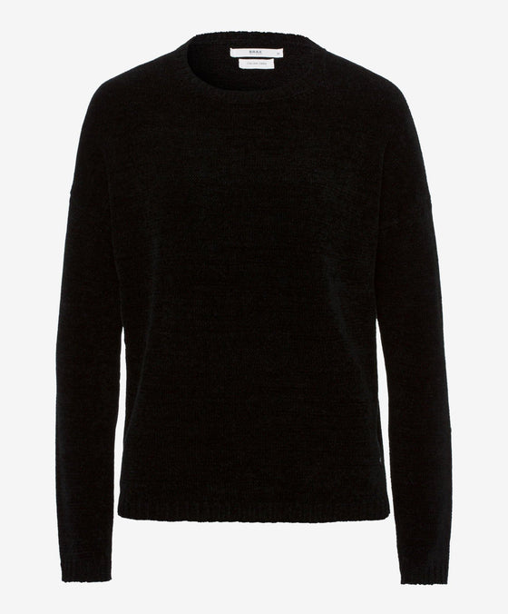 BRAX - Liz - Chandail chenille col rond - Noir - LE CAPITAINE D'A BORD