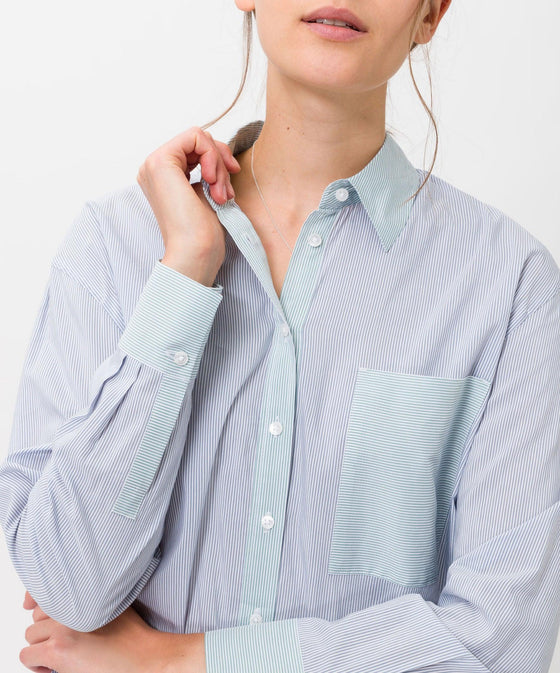 BRAX - Vivian - Blouse rayée à de coton 2 tons - LE CAPITAINE D'A BORD