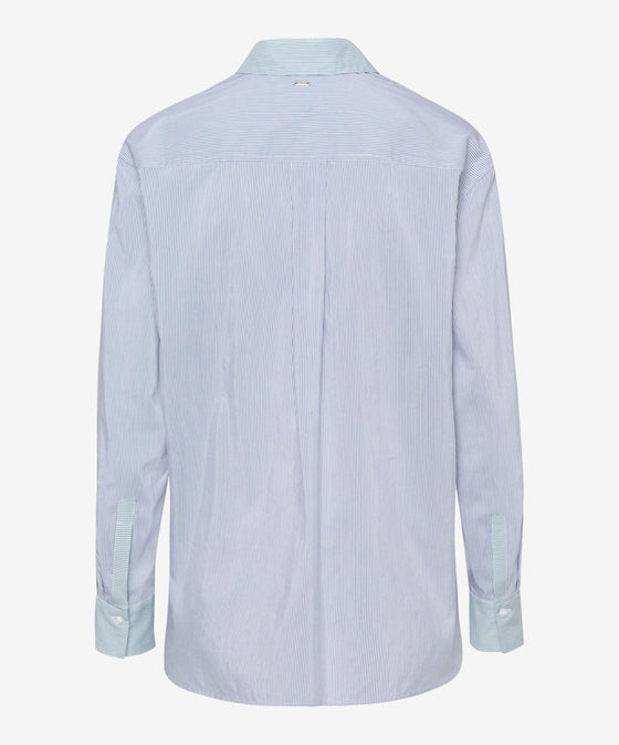 BRAX - Vivian - Blouse rayée à de coton 2 tons - LE CAPITAINE D'A BORD