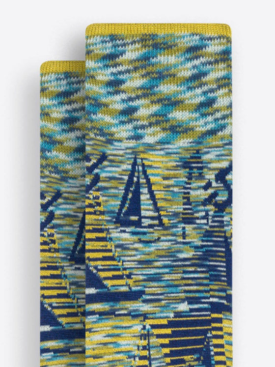 Bugatchi - Bas de coton mercerisé voiliers - LE CAPITAINE D'A BORD