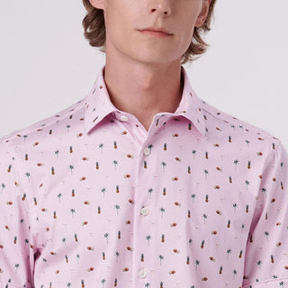 Bugatchi - Chemise manches courtes palmiers et ananas OOOHCOTTON© - LE CAPITAINE D'A BORD
