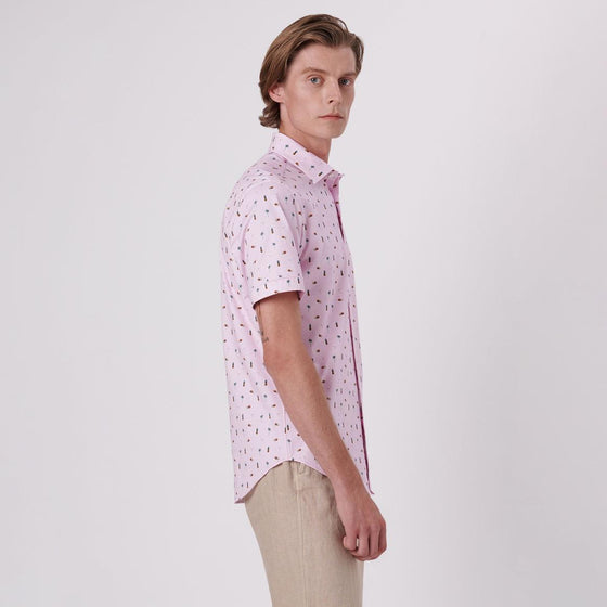 Bugatchi - Chemise manches courtes palmiers et ananas OOOHCOTTON© - LE CAPITAINE D'A BORD
