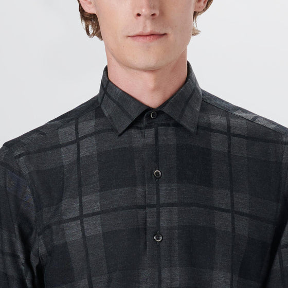 Bugatchi - Chemise manches longues à carreaux coton/viscose - LE CAPITAINE D'A BORD