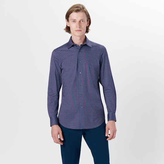 Bugatchi - Chemise manches longues avec carrés OoohCotton® - LE CAPITAINE D'A BORD