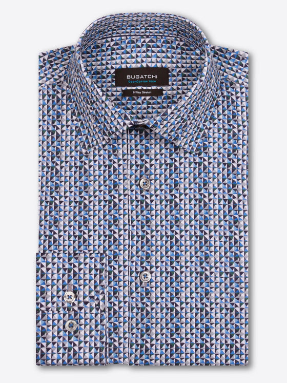 Bugatchi - Chemise manches longues avec triangles OoohCotton® - LE CAPITAINE D'A BORD