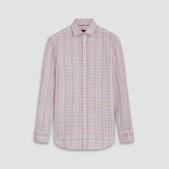 Bugatchi - Julian - Chemise manches longues de lin à carreaux - LE CAPITAINE D'A BORD