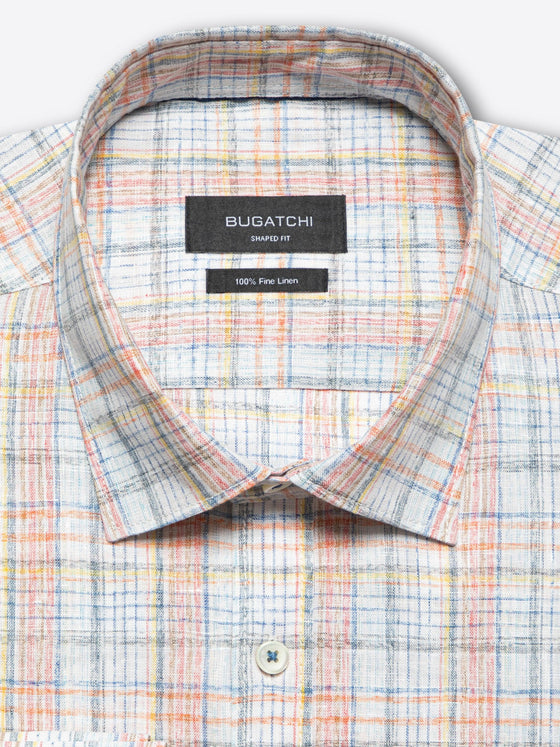 Bugatchi - Julian - Chemise manches longues de lin à carreaux - LE CAPITAINE D'A BORD