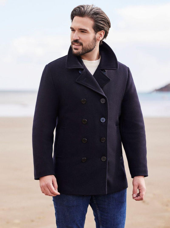 Dalmard Marine - Oklahoma - Caban pour homme de laine - Marine - LE CAPITAINE D'A BORD