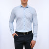 Emanuel Berg - Byron - Chemise manches longues unie Albini 4Flex - Modern Fit - Bleu pâle - LE CAPITAINE D'A BORD