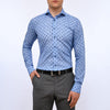 Emanuel Berg - Harvard - Chemise florale manches longues 100% coton - Modern Fit - Bleu - LE CAPITAINE D'A BORD