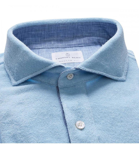 Emanuel Berg - Marseille - Polo de ratine avec contraste de lin - LE CAPITAINE D'A BORD