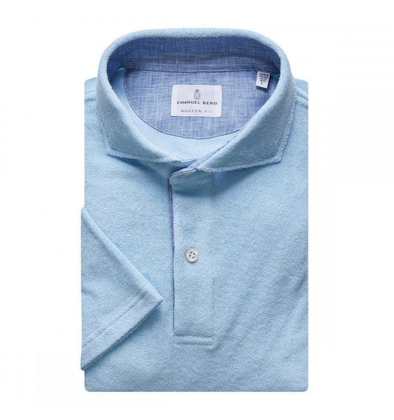 Emanuel Berg - Marseille - Polo de ratine avec contraste de lin - LE CAPITAINE D'A BORD