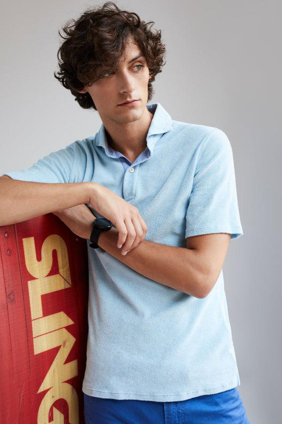 Emanuel Berg - Marseille - Polo de ratine avec contraste de lin - LE CAPITAINE D'A BORD