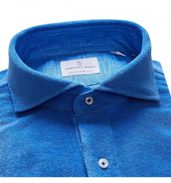 Emanuel Berg - Marseille - Polo de ratine avec contraste de lin - LE CAPITAINE D'A BORD