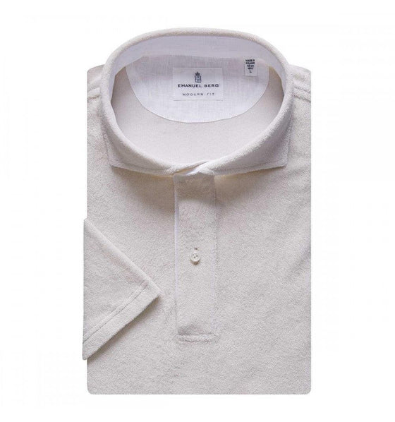 Emanuel Berg - Marseille - Polo de ratine avec contraste de lin - LE CAPITAINE D'A BORD