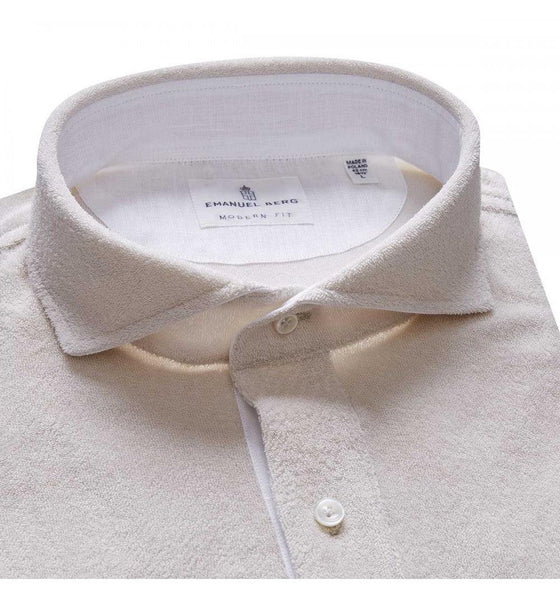 Emanuel Berg - Marseille - Polo de ratine avec contraste de lin - LE CAPITAINE D'A BORD