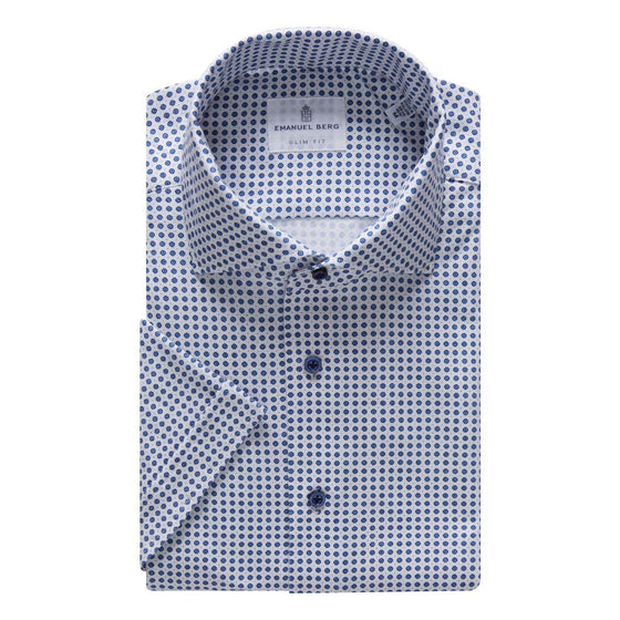 Emanuel Berg - Pablo - Chemise manches courtes Premium Jersey Knit - Modern Fit - Off White - LE CAPITAINE D'A BORD