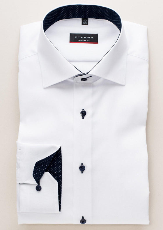 ETERNA - Chemise manches longues Modern Fit - Blanc - LE CAPITAINE D'A BORD - 1