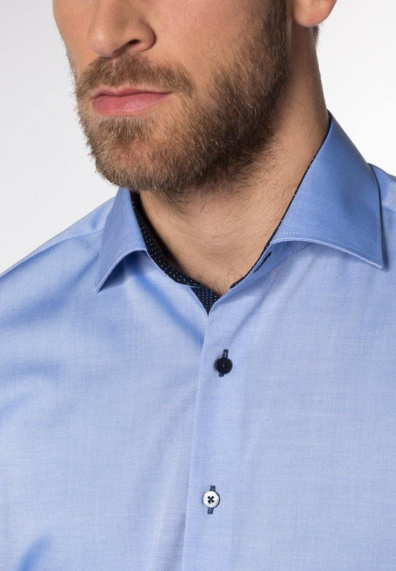 ETERNA - Chemise manches longues Modern Fit - Bleu - LE CAPITAINE D'A BORD