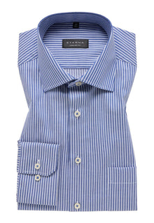  ETERNA - Chemise manches longues rayé Modern Fit - Bleu/Blanc - LE CAPITAINE D'A BORD