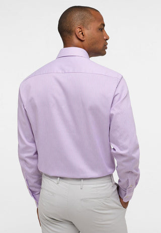 ETERNA - Chemise manches longues rayé Modern Fit - Framboise/Blanc - LE CAPITAINE D'A BORD