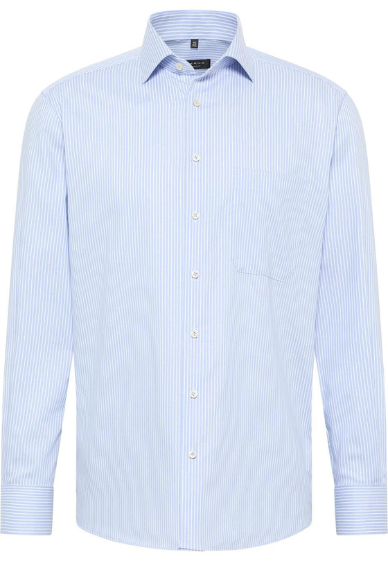 ETERNA - Chemise manches longues rayé Modern Fit - Poudre/Blanc - LE CAPITAINE D'A BORD