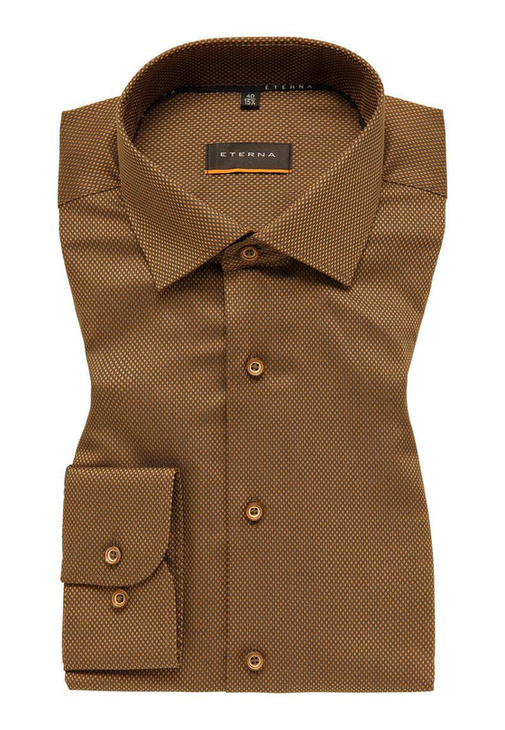 ETERNA - Chemise manches longues texture dobby Modern Fit - LE CAPITAINE D'A BORD