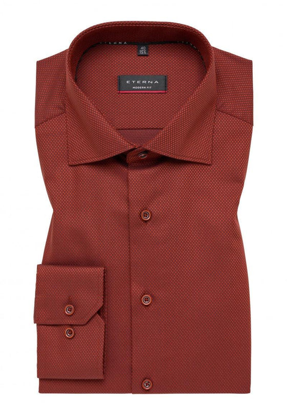 ETERNA - Chemise manches longues texture dobby Modern Fit - LE CAPITAINE D'A BORD