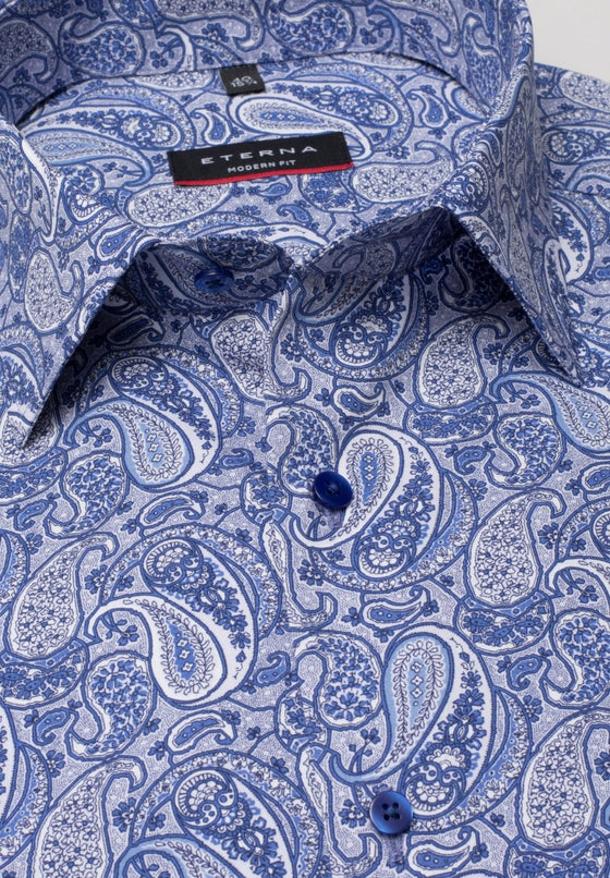 ETERNA - Chemise paisley manches longues Modern Fit - LE CAPITAINE D'A BORD