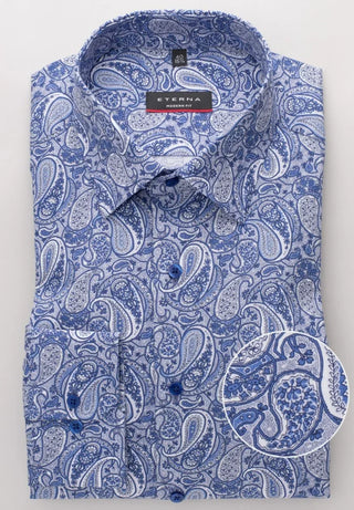 ETERNA - Chemise paisley manches longues Modern Fit - LE CAPITAINE D'A BORD