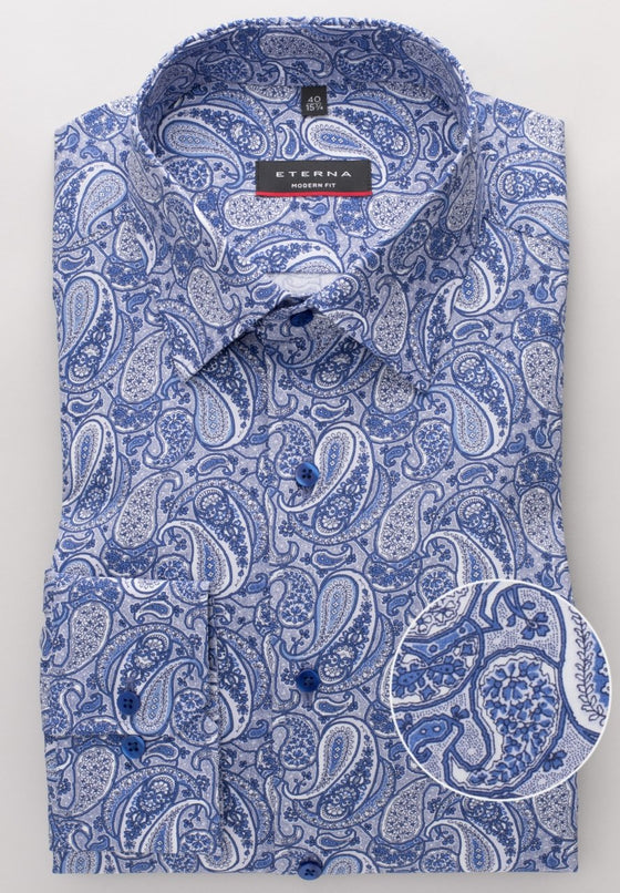 ETERNA - Chemise paisley manches longues Modern Fit - LE CAPITAINE D'A BORD