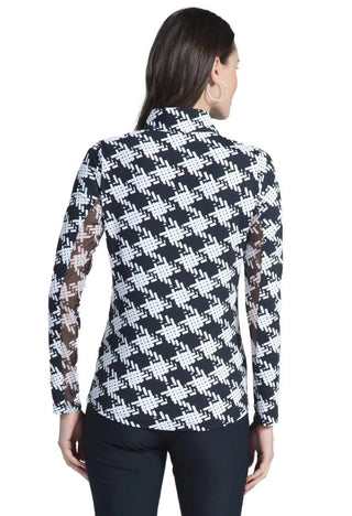 Ibkül - Kimberly Print Long Sleeve Mock Neck Top – 10376 - LE CAPITAINE D'A BORD
