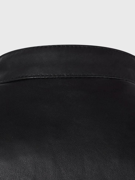 John Varvatos - Jacket de cuir à col rond - LE CAPITAINE D'A BORD