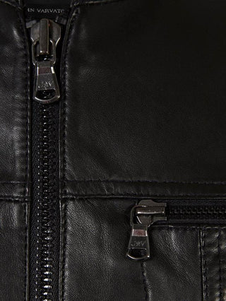 John Varvatos - Jacket de cuir à col rond - LE CAPITAINE D'A BORD