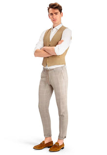  MMX - Pantalon de lin à carreaux Cervus 7321 - LE CAPITAINE D'A BORD