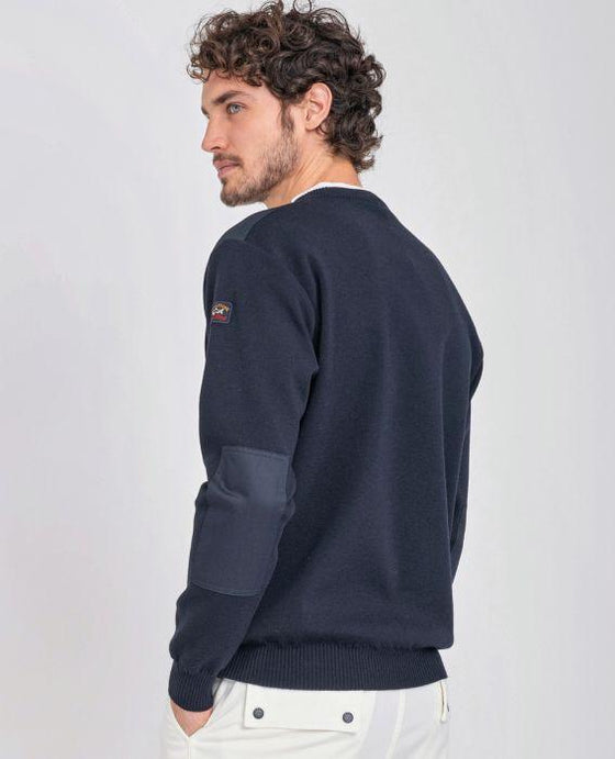 Paul & Shark - Chandail col rond avec nylon aux épaules - LE CAPITAINE D'A BORD