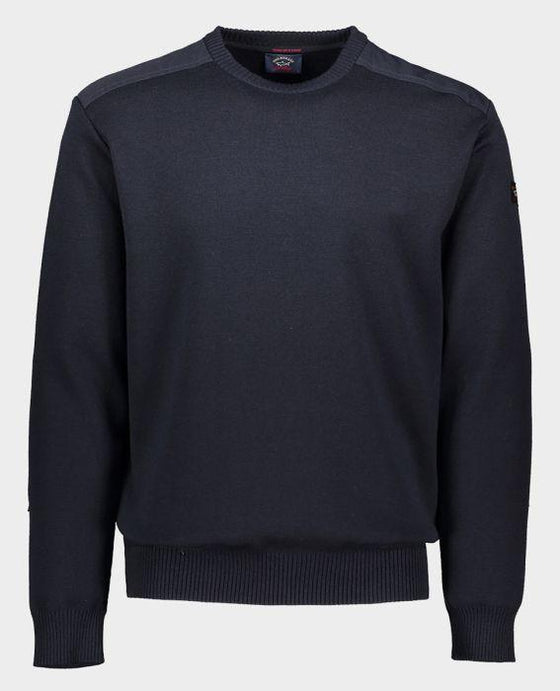 Paul & Shark - Chandail col rond avec nylon aux épaules - LE CAPITAINE D'A BORD