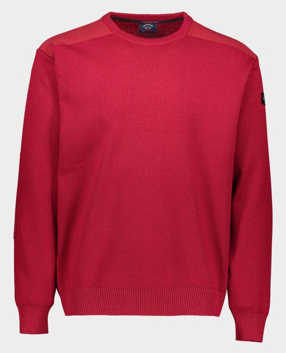 Paul & Shark - Chandail col rond avec nylon aux épaules - LE CAPITAINE D'A BORD