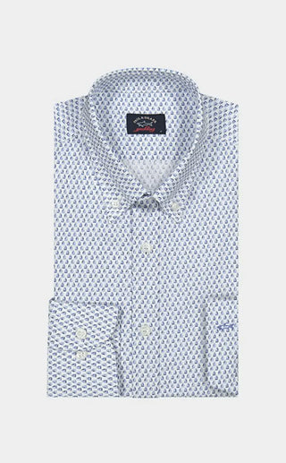 Paul & Shark - Chemise de coton poplin imprimé voiliers - LE CAPITAINE D'A BORD