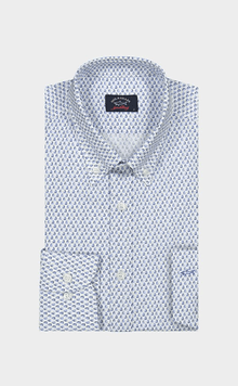  Paul & Shark - Chemise de coton poplin imprimé voiliers - LE CAPITAINE D'A BORD